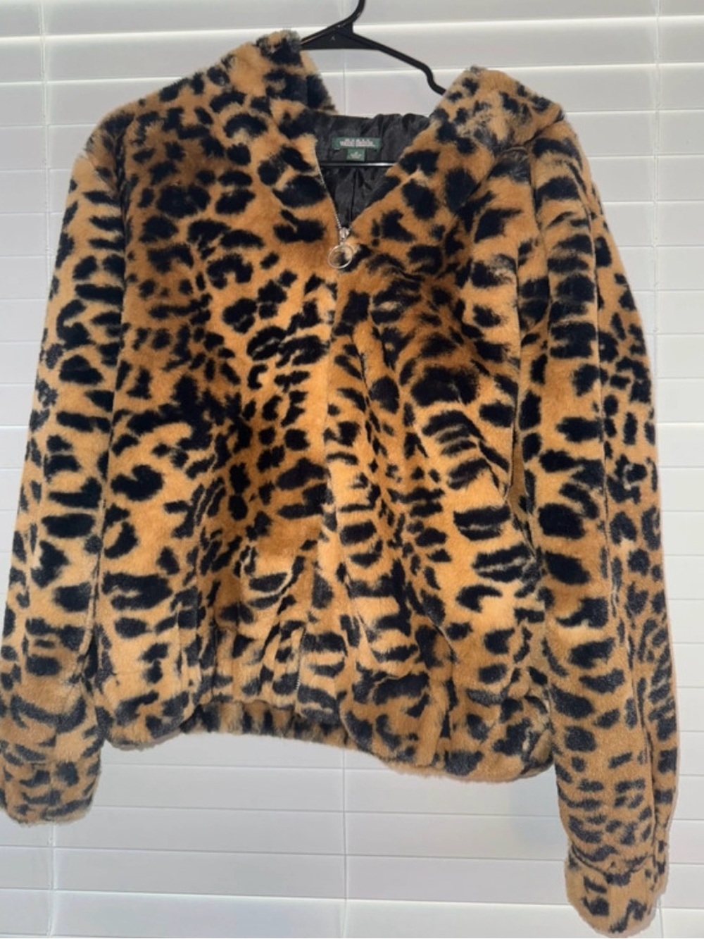 wild fable Leopard Print Teddy Jacket in Tan & Black